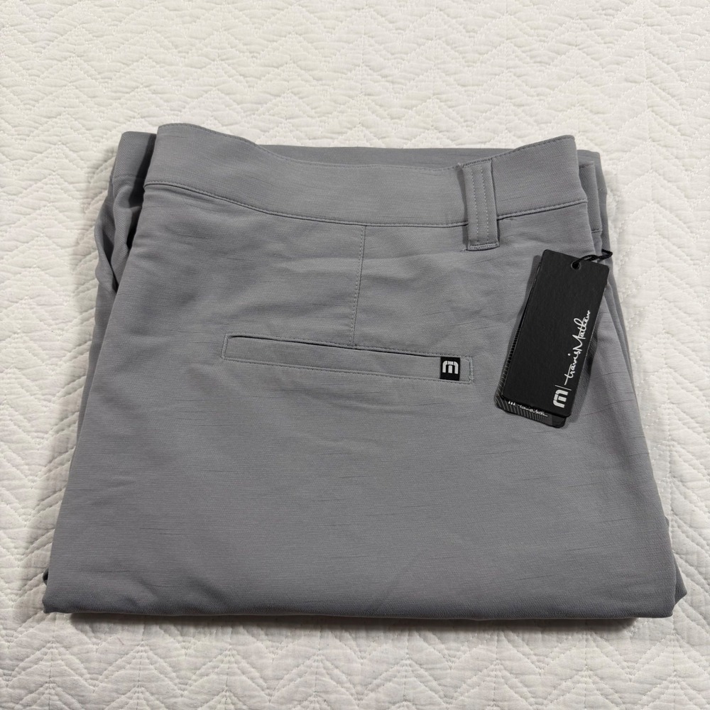 Travis Mathew Beat The Heat Hybrid Shorts Men 40 Heather Slate Stretch Waistband